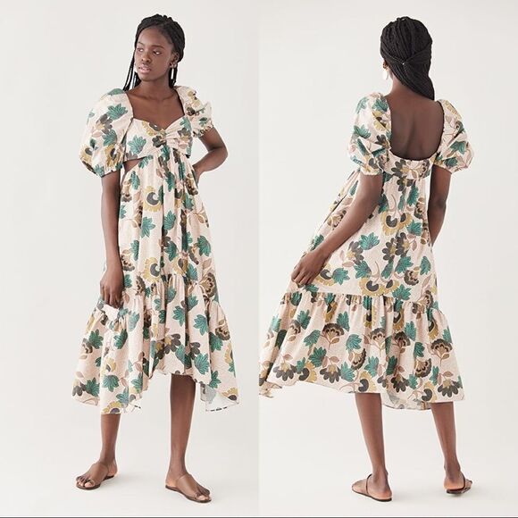 Autumn Adeigbo Womens Midege Dress - Pink Floral Size 14 - Picture 4 of 12